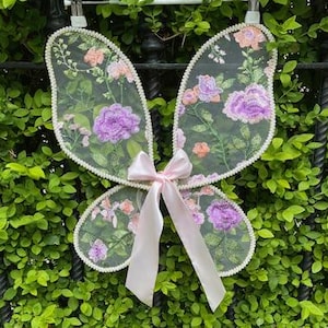 Purple Fairy wings. Handcrafted Embroidered  Purple butterfly Wings, cake smash, flower girl, birthday photo shoot