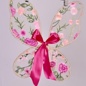 Fairy Wings Embroidered  Pink Butterfly Wings for Children cake smash, birthday photo shoot, flower girls, birthday party