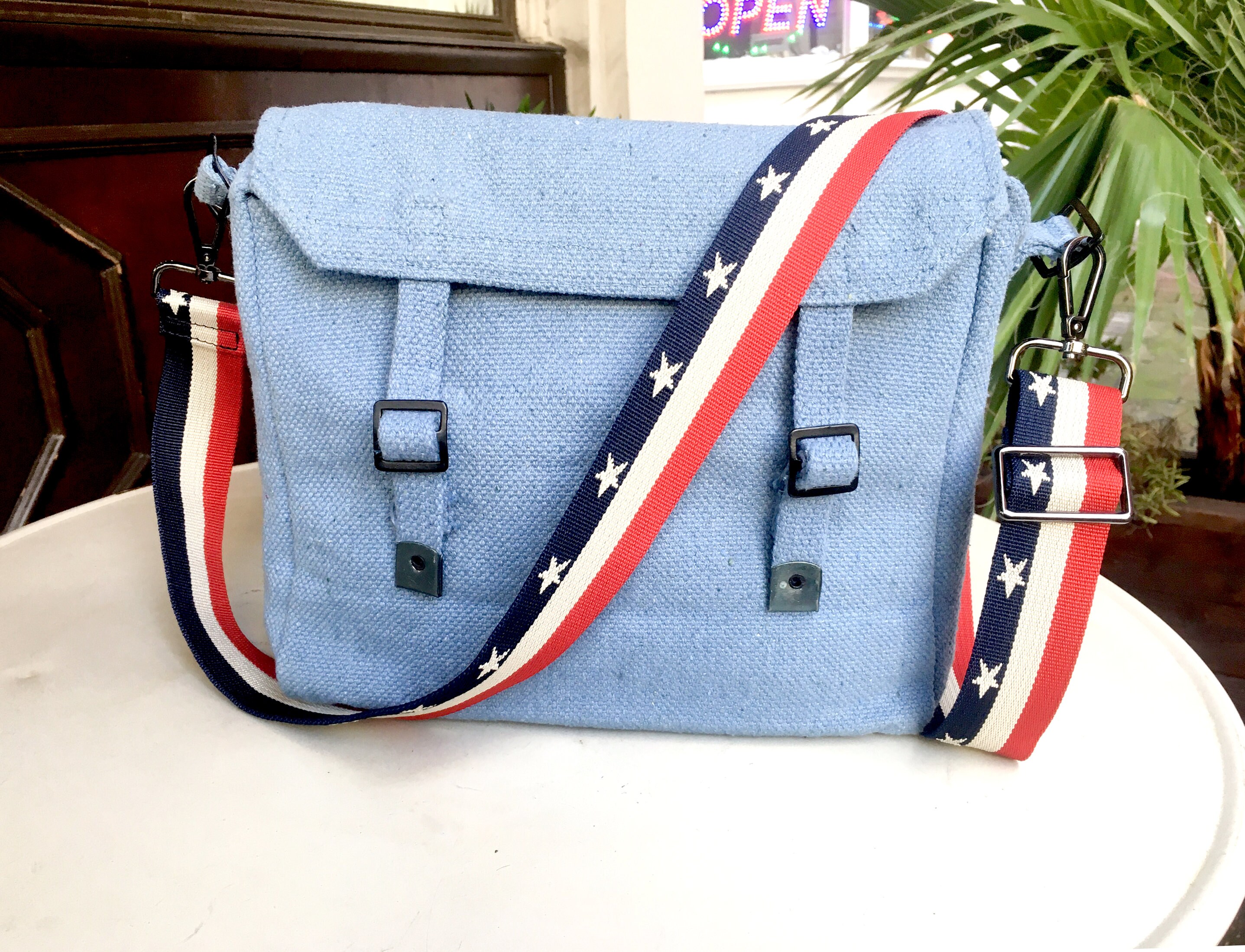 Retro '90s Canvas Military Bag RAF Blue Vintage Crossbody Etsy UK