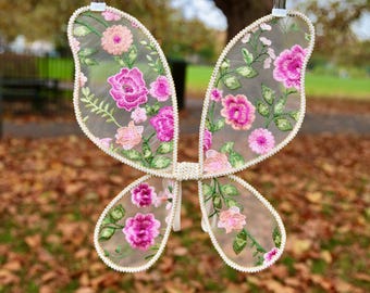 Fairy Wings Pink Embroidered  Butterfly Wings