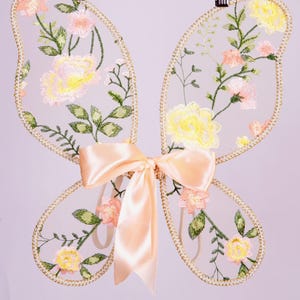 Yellow Fairy Wings Handcrafted Embroidered  Yellow Butterfly Wings, babies photoshoot prop, flower girls, cake smash