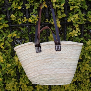Seconds sale -Genuine Moroccan Medium Size  Baskets, straw market baskets, double handles, long handle, short handle, market tote