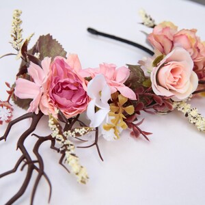 Custom elven floral tiara, deer antlers on a hair band,  we choose the basic colour scheme and you can tell us what colours you would like us to add.