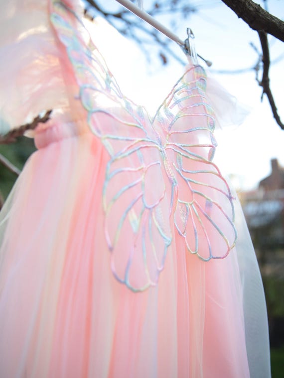 strapless open back dress Fairy Flowy Maxi Beige Prom Dress