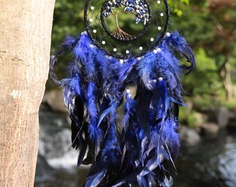 Dream Catcher Lapis Lazuli Crystal Hand Made Dream Catcher, Boho