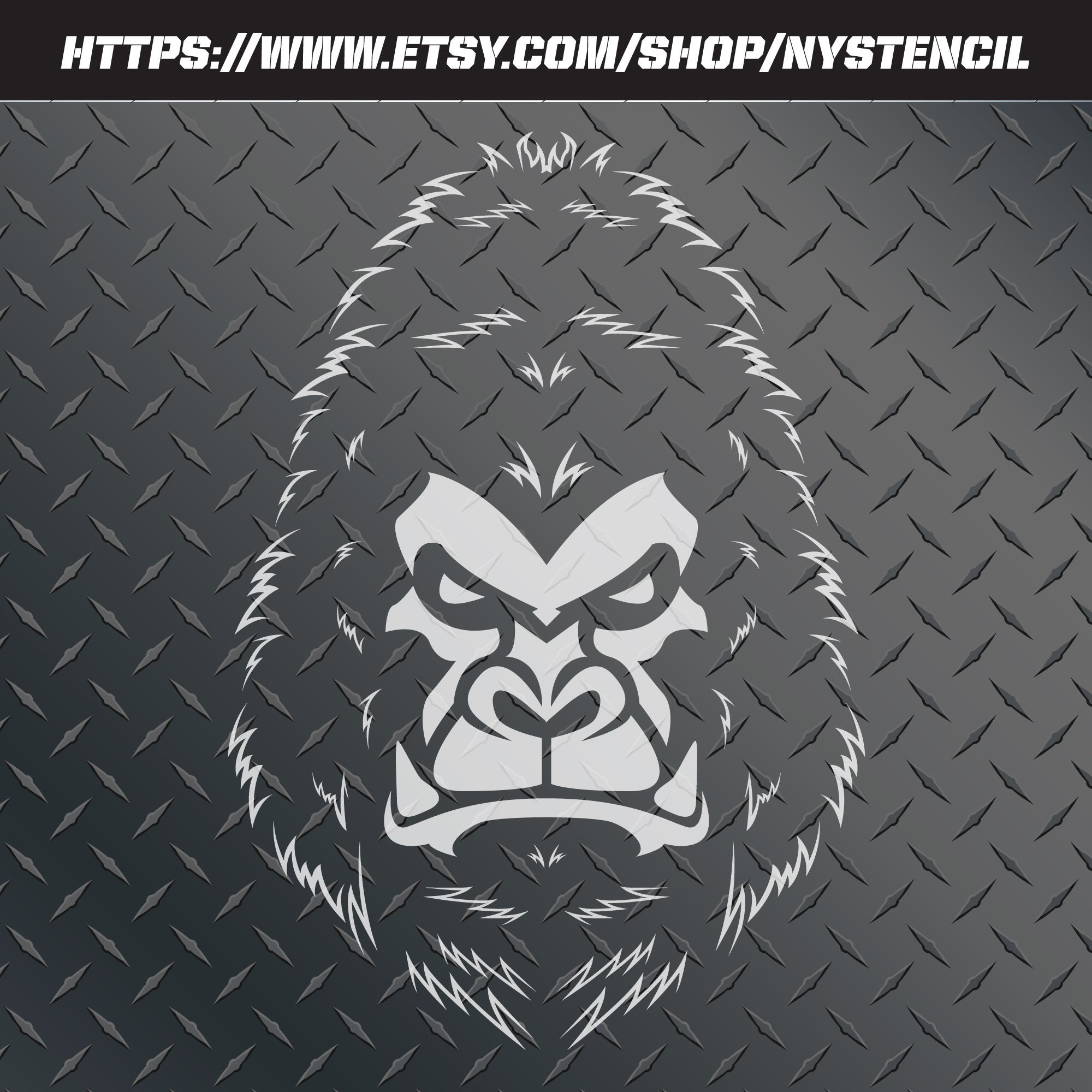 Gorilla Stencil - Etsy