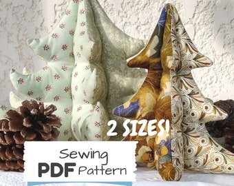 Vintage Style PDF Fabric Christmas Tree Pattern – Create 3D Festive Trees in 2 Sizes with Sewing Instructions