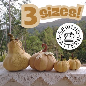 Pumpkin PDF Pattern 3 sizes - Plump Pumpkin Sewing PDF - Fabric Pumpkin Patch Sewing Pattern - Patchwork Pumpkin Pattern Instant Download