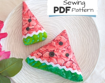 Watermelon Ornament Sewing PDF Pattern: Bowl Filler & Pincushion (Digital Download)