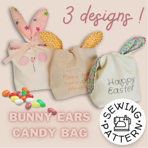 Hasenohren Tasche PDF Pattern 3 Design-Auswahl, Reversible Ostern Tasche, einfach zu machen Frühling Nähprojekt