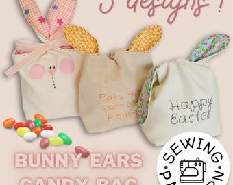 Bunny Ears Bag Sewing Pattern: Reversible Easter Pouch (PDF Pattern)