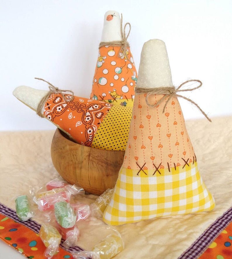 Candy Corn PDF Pattern Fabric Candy Corn Bowl Filler Sewing Etsy