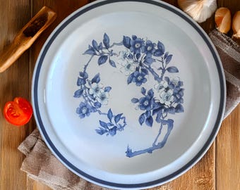 1979 Celebrity-Genuine-Stoneware "Jennifer" #5745. Salad plate with blue and white flowers on a branch.