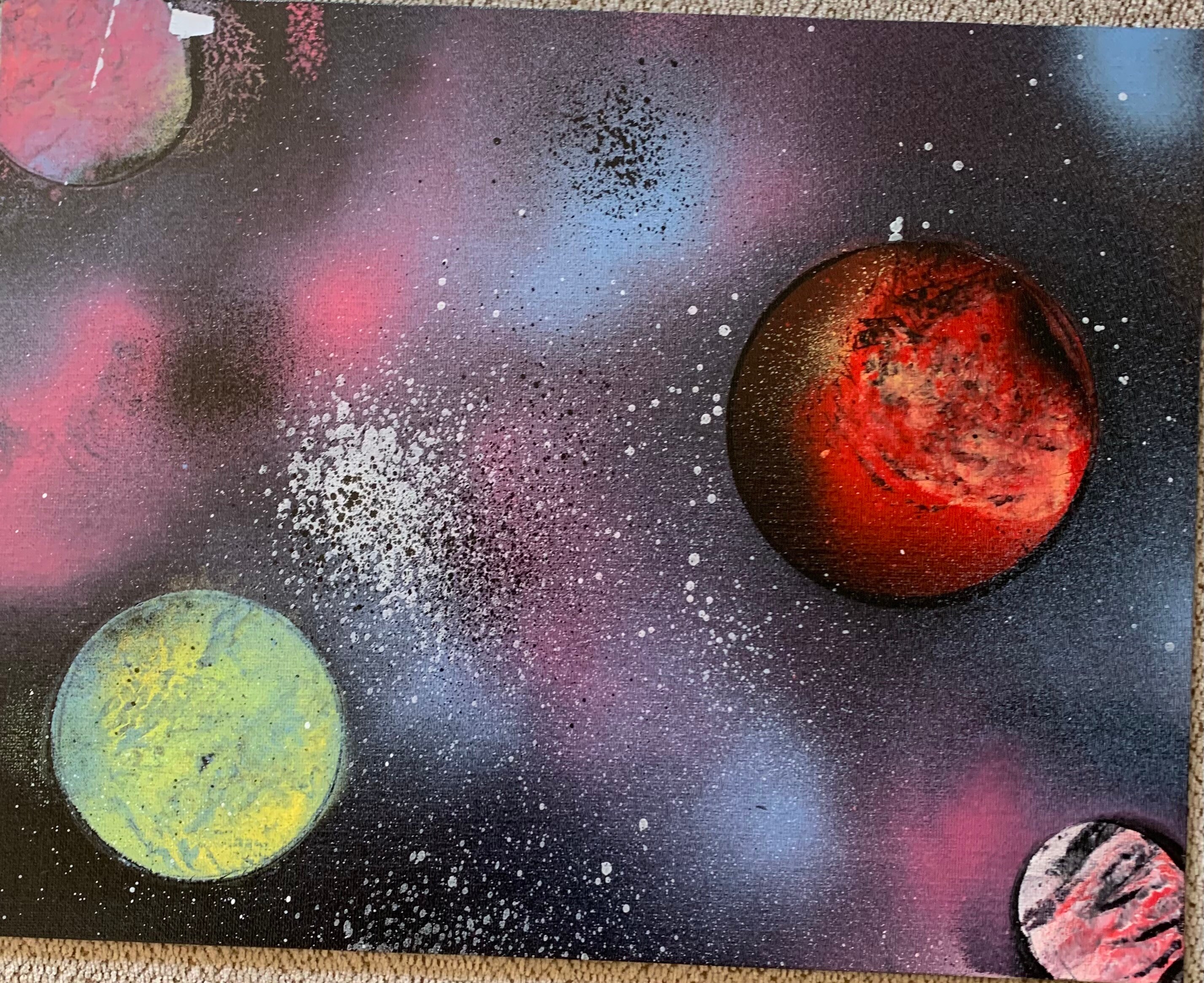 Spray Paint Space Painting Etsy