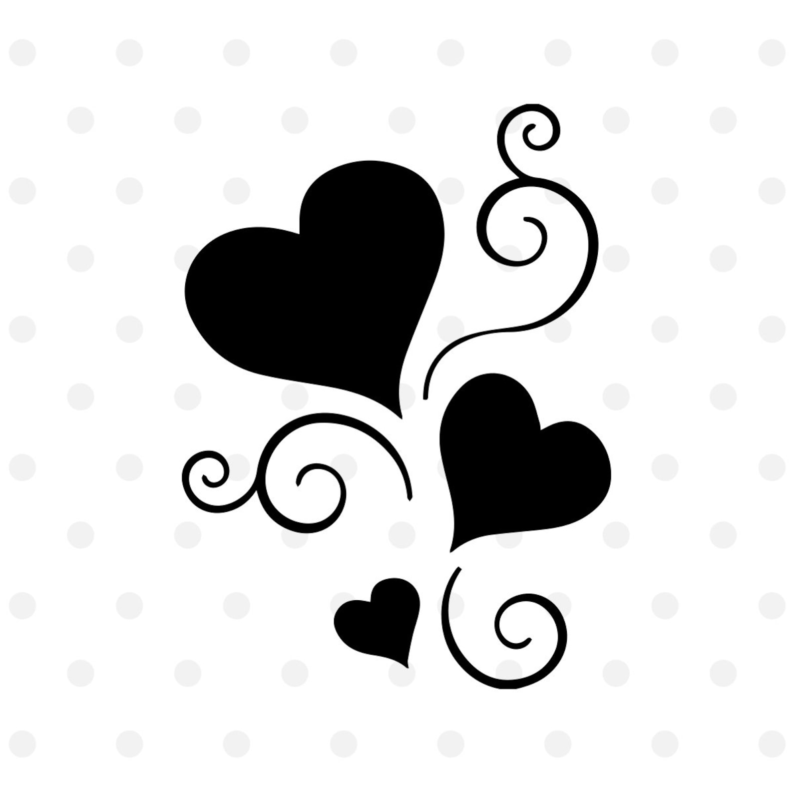 Hearts and Swirls SVG PNG Dxf File Vinyl Cutting File Cut | Etsy