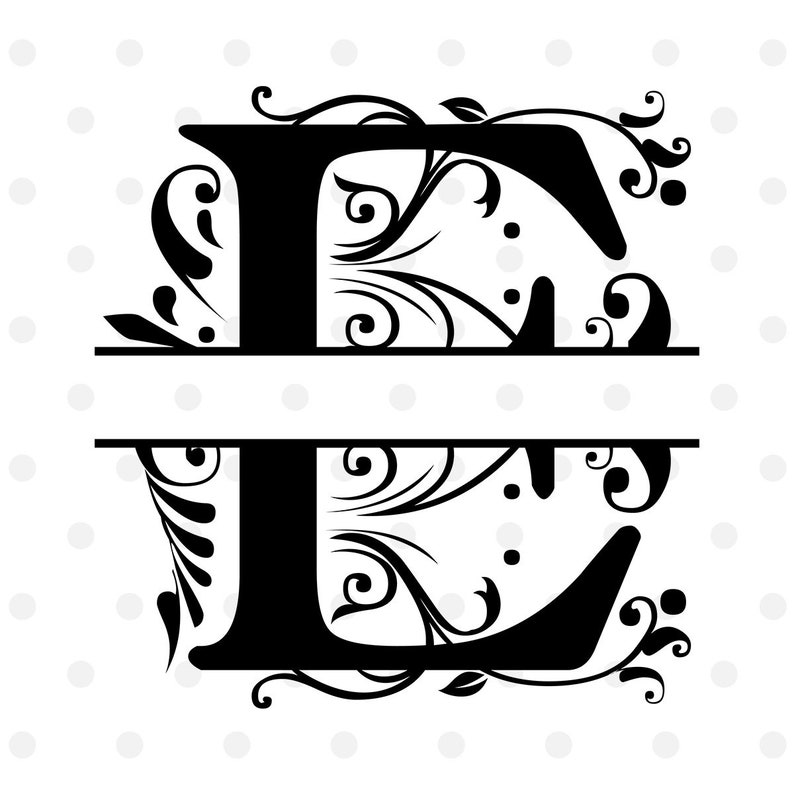 Download E Initial SVG Monogram Split Letter E Svg Cut File for | Etsy