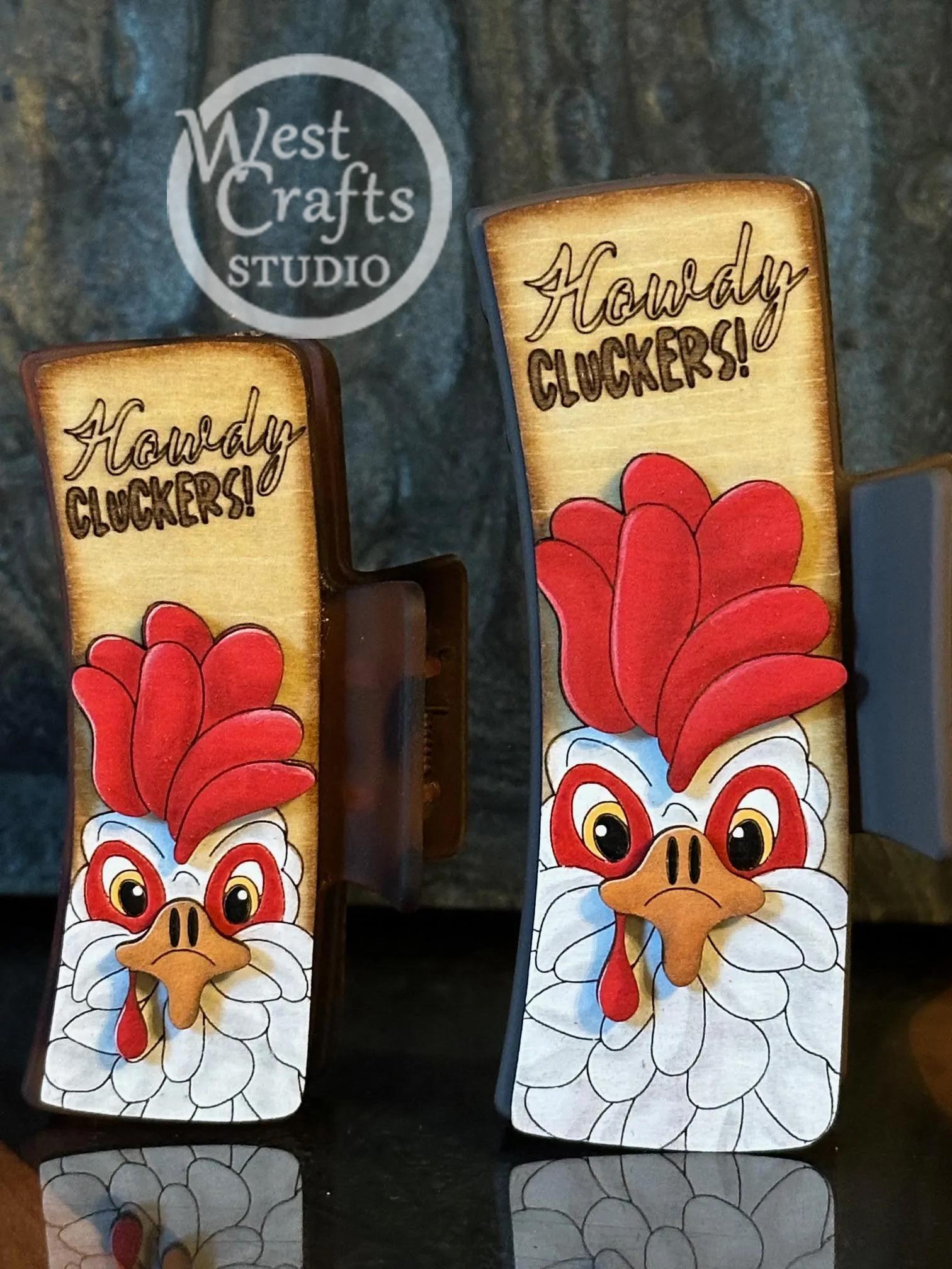 Funny Chicken Rooster Hand Painted Hair Clip - Etsy