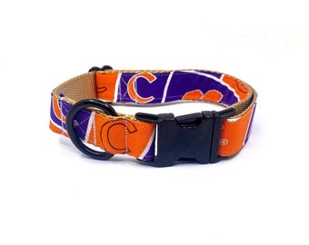 Clemson Dog Collar, Clemson Tigers, College Team Sports Collar, South Carolina Team Collar, Boy Dog Collar, Football dog collar, SC Tigers