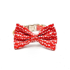 Heart Dog Bow Tie - Removable Bow Tie for Dog Collar - Hearts Dog Accessory - love Bow Tie - Detachable Dog Bow Tie -Valentine’s day Bow Tie