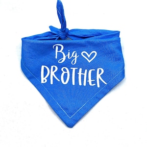 Big Brother Dog Bandana - Blue Dog Bandana - Nuevo accesorio para perros bebés - Anuncio de bebé - Triangle Bandana - Bandana para niñas / niños - Accesorio para mascotas