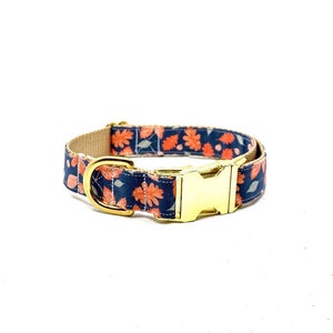 Collar de perro de hojas caídas - collar de perro de otoño - hardware de latón - collar de niña/niño - collar de otoño - hojas de otoño - collar de perro boho - collar de hoja