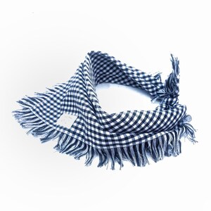 Black and White Checkered Fringe Dog Bandana - Black Plaid Bandana - Fall Dog Bandana - Fringe Dog Bandana - Black and White Plaid Pattern image 2