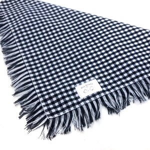 Black and White Checkered Fringe Dog Bandana - Black Plaid Bandana - Fall Dog Bandana - Fringe Dog Bandana - Black and White Plaid Pattern image 4