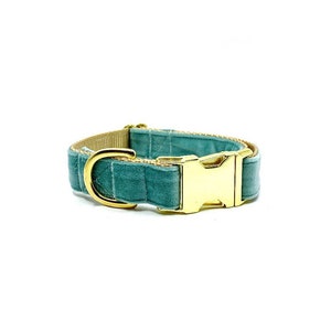 Sage Green Velvet Dog Collar, Winter Dog Collar, Special Event Dog Collar, Boy Dog, Girl Dog, Velvet Collar, Holiday Dog Collar, Festive