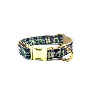Oh Christmas Tree Dog Collar - Fall/Winter Dog Collar - Holiday Collar - Brass Hardware - Gold Buckle - Christmas Dog Collar