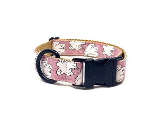 Ghost Halloween Dog Collar, Fall Dog Collar, Black Hardware, Casper Collar, Dog Costume, Boo collar, Spooky Dog, Dog Halloween, Festive dog