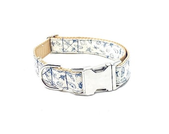 Sea Shell Dog Collar, Summer Dog Collar, Beach, Preppy collar, Blue Boy dog Collar, Nautical dog, Ocean Dog, Coastal collar, Reef Collar