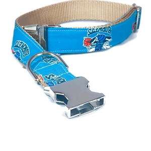Charlotte Hornets Dog Collar - Hornets - North Carolina Collar - NBA Dog Collar - Silver Buckle - Nickel Hardware - Basketball Collar image 2