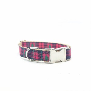 Oh Christmas Tree Dog Collar - Fall/Winter Dog Collar - Holiday Collar - Nickel Hardware - Silver Buckle - Christmas Dog Collar