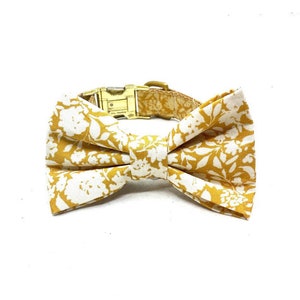 Golden Flower Dog Bow Tie - Removable Bow Tie for Dog Collar - Dog Accessory - Flower Bow Tie - Detachable - Spring/Summer Dog- Stylish Dog