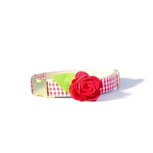 Rose Dog Collar Flower - Flower Attachment for Dog Collar - Dog Collar Flower - Removable Flower - Red Rose - Dog Collar Accessory