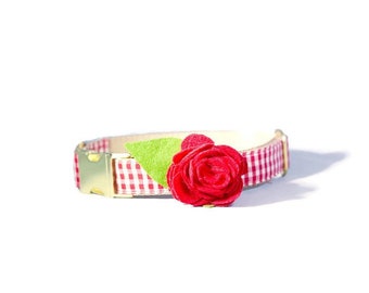 Rose Dog Collar Flower - Flower Attachment for Dog Collar - Dog Collar Flower - Removable Flower - Red Rose - Dog Collar Accessory