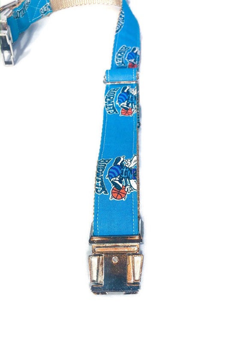 Charlotte Hornets Dog Collar - Hornets - North Carolina Collar - NBA Dog Collar - Silver Buckle - Nickel Hardware - Basketball Collar image 4
