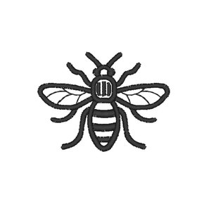 Manchester Bee - Worker Bee Mancunian Manc And Proud Outline Madchester - Machine Embroidery Design - INSTANT DOWNLOAD