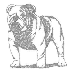 Machine Embroidery Design - Bulldog Outline - Chien - TÉLÉCHARGEMENT INSTANTANÉ