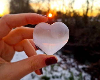 Selenite Cuore pietra naturale