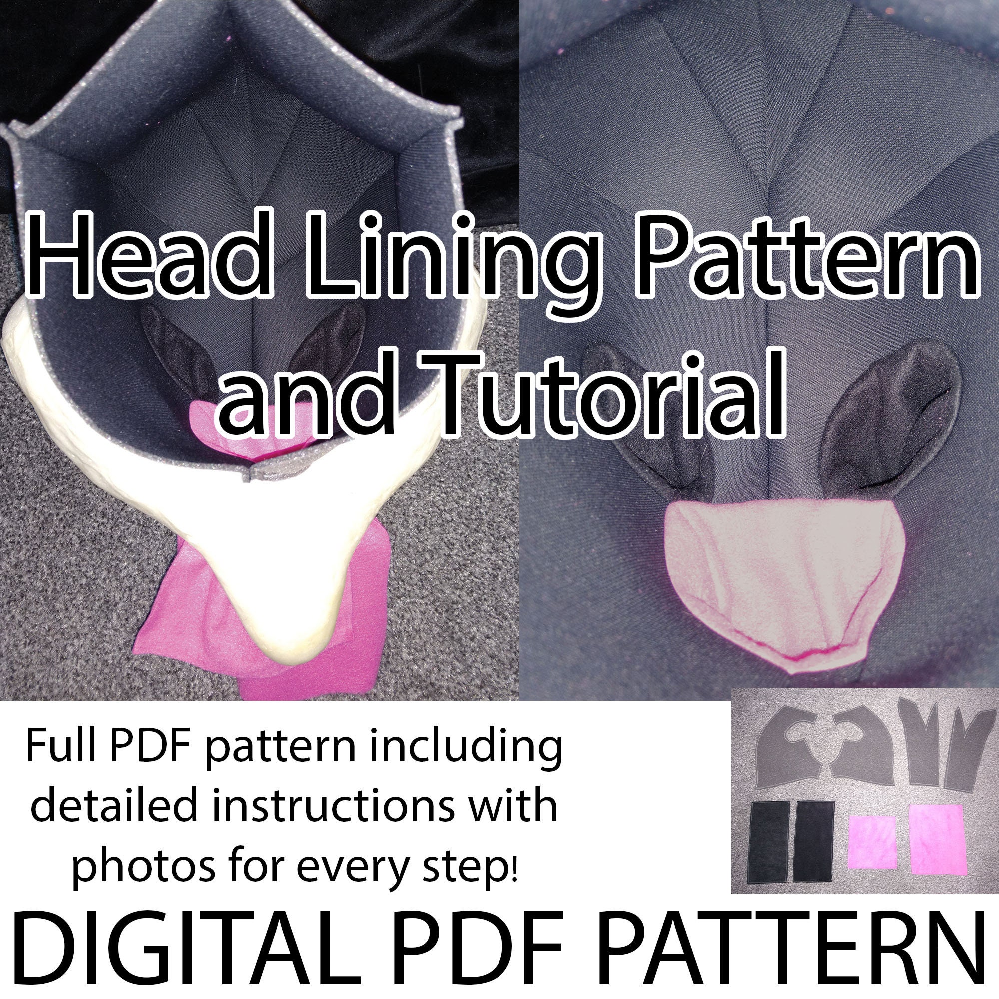 Protogen Fursuit Head Template Digital PDF Pattern for DIY 