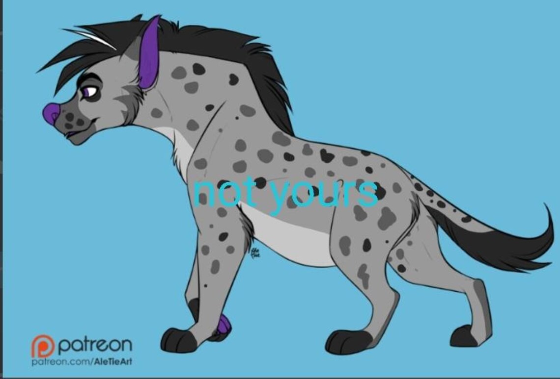6 Pieces of Art Character Adopt Hyena Cat Dog Rainbow Wolf - Etsy