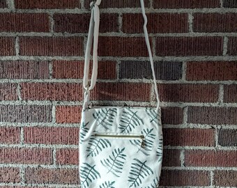 Fern Botanical Block Printed Crossbody Purse
