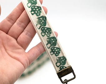 Mushroom Block Printed Key Fob Wristlet