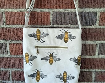 Bee Block Printed Crossbody Purse