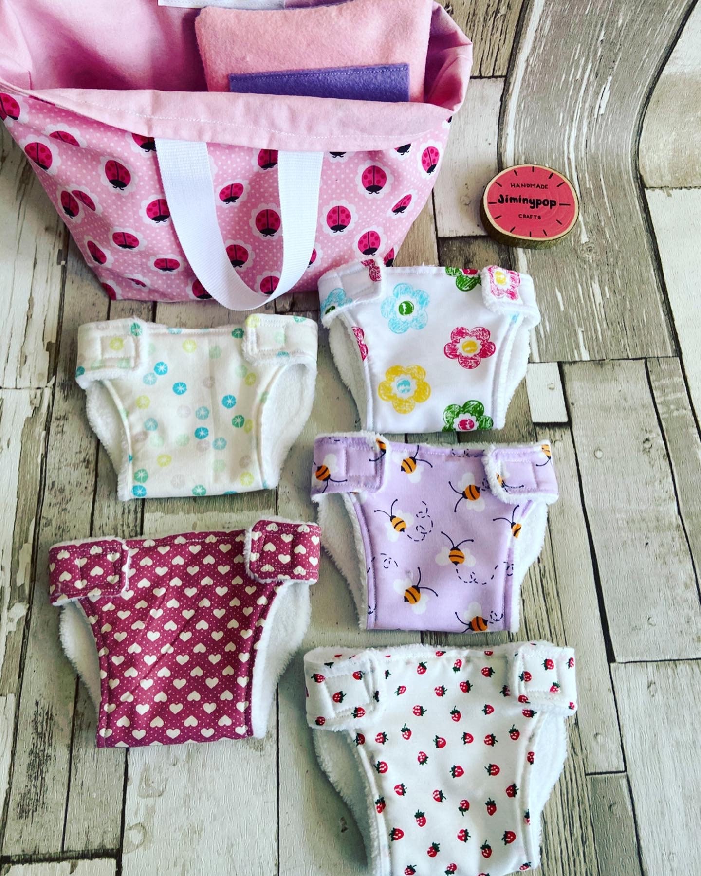 5 Doll nappies 33cm waist Doll diaper Doll change set Etsy