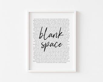 Blank Space Lyrics Etsy