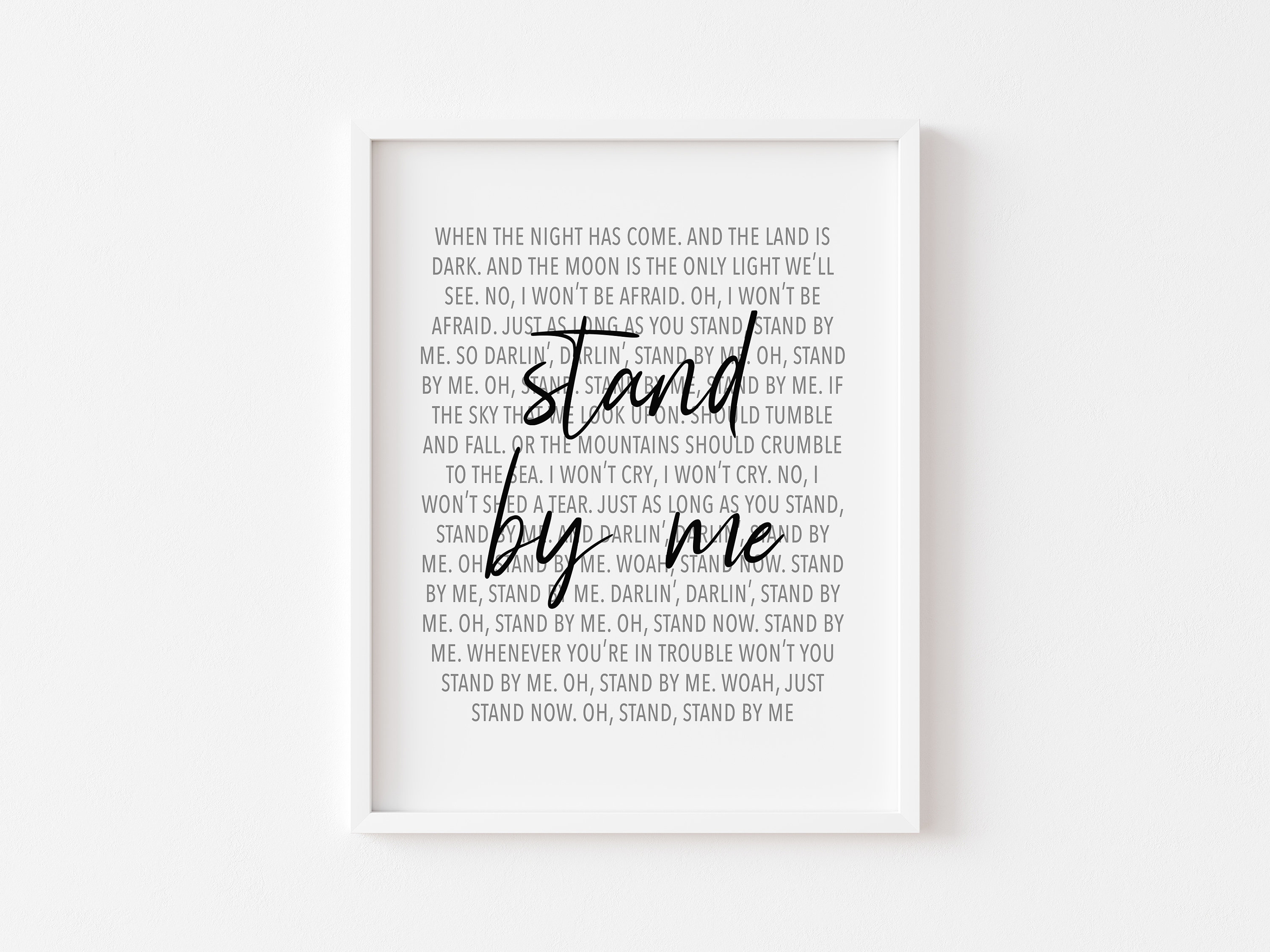 Stand by me lyrics print digital download lyrics print song lyrics 