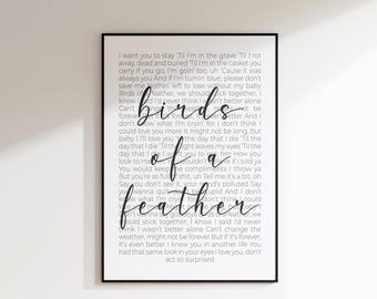 Birds Of A Feather Song Print | Digital Download | Song Lyrics Print | Lyrics Print | Poster | Billie