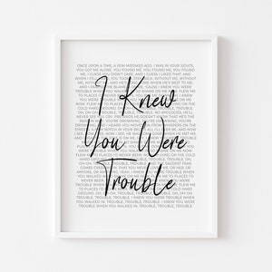 Trouble Lyrics Print 